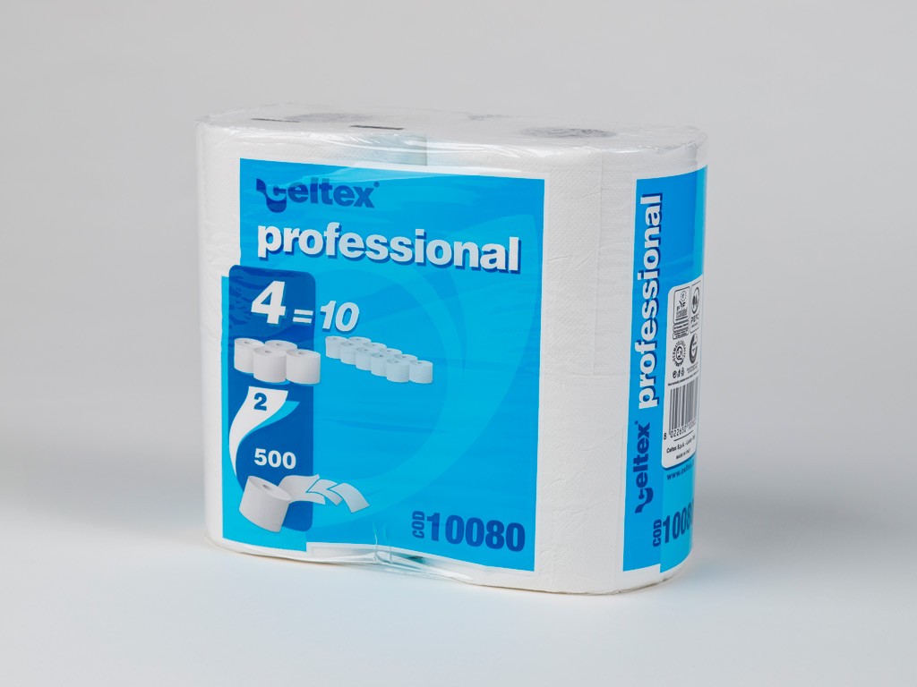 Toiletpapier cellulose 2-laags verpakt per twee Toiletpapier cellulose 2-laags verpakt per twee